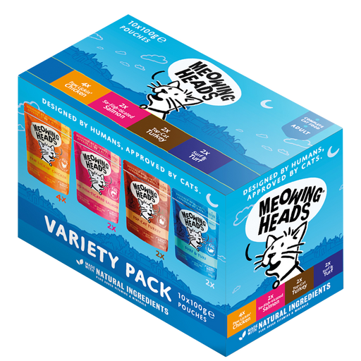 Meowing Heads Pouch Variety Pack - 10 x 100g