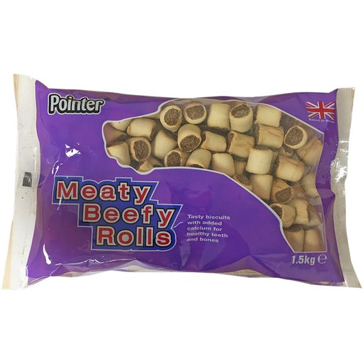 Pointer Meaty Beefy Roll Dog Treats 1.5kg