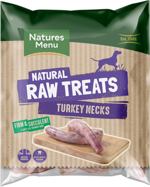 Natures Menu Frozen Turkey Necks Raw Chews for Dogs 500g