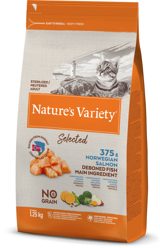 Natures Variety Selected Norwegian Salmon for Adult Dry Cat Food 1.25kg